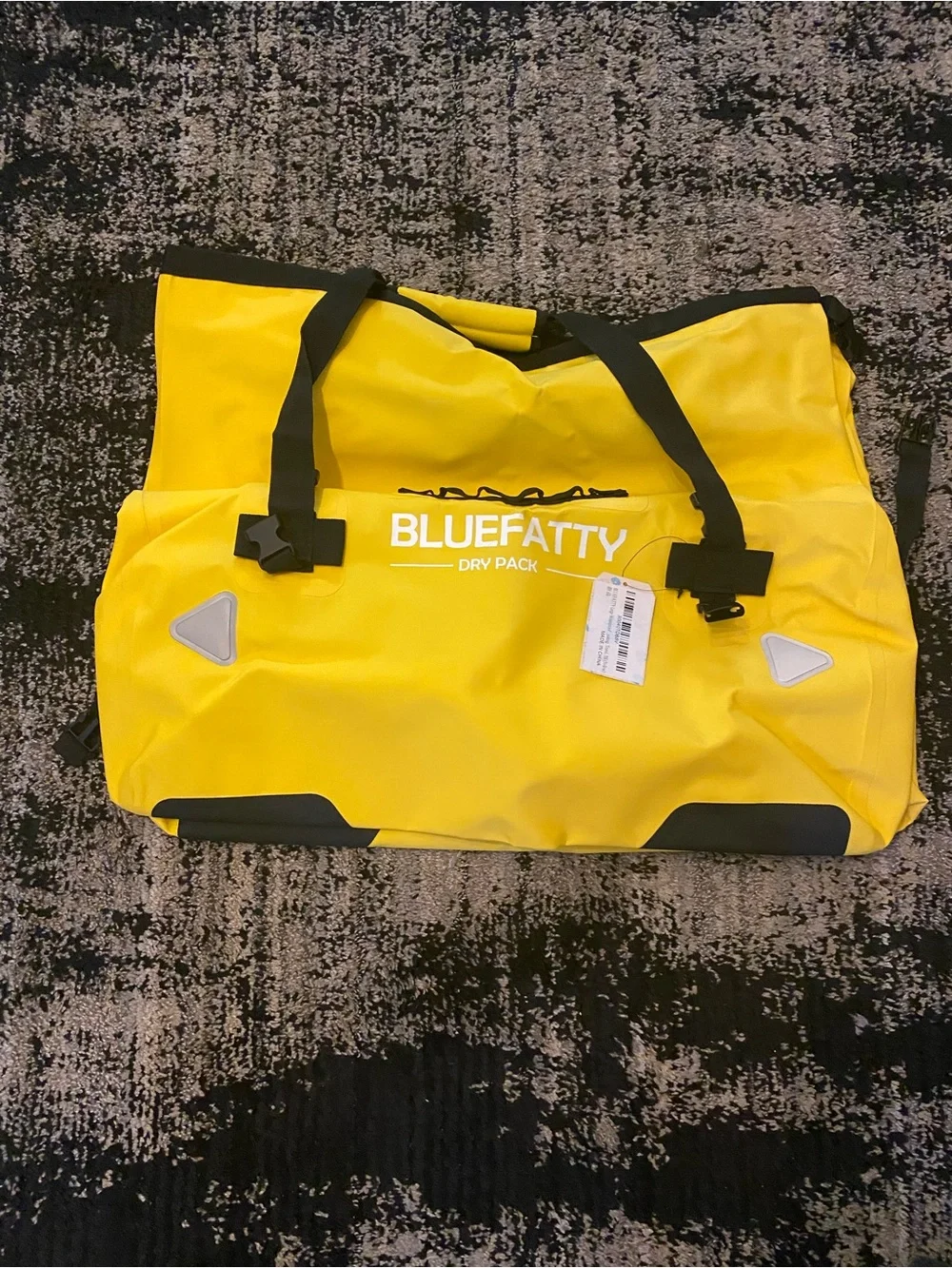 BlueFatty Yellow Dry Pack Duffel with Black Straps